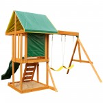 Complex set de joaca Appelton cu tobogan si leagana - Centru multifuntional din lemn de cedru Kidkraft Complex set de joaca Appelton cu tobogan si leagana - Centru multifuntional din lemn de cedru Kidkraft